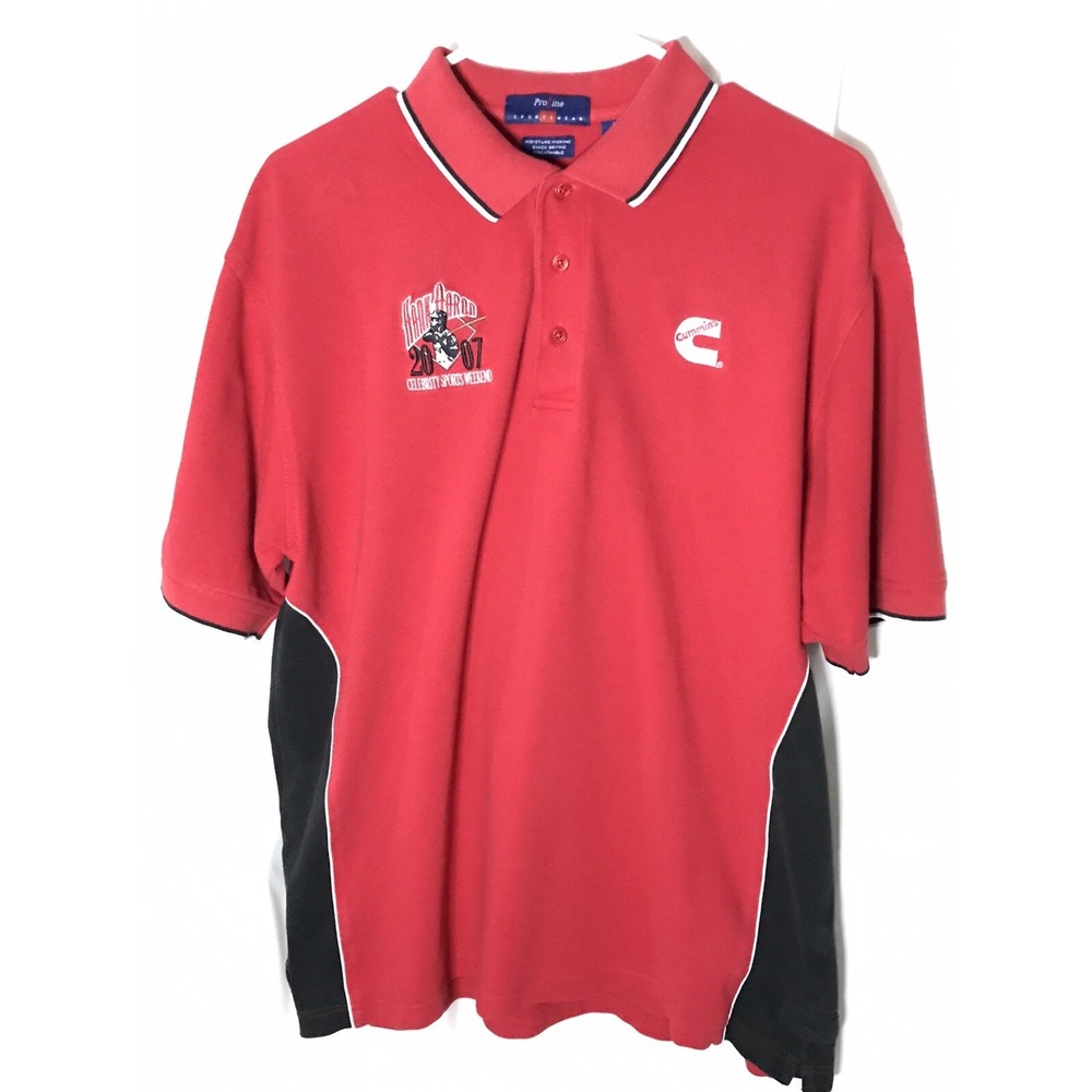 Hank Aaron Celebrity Sports Weekend 2007 Polo Shirt Men's Size Medium Red